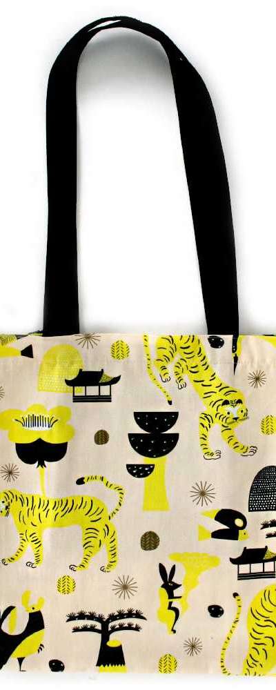 Yellow Tiger Canvas Tote Bag