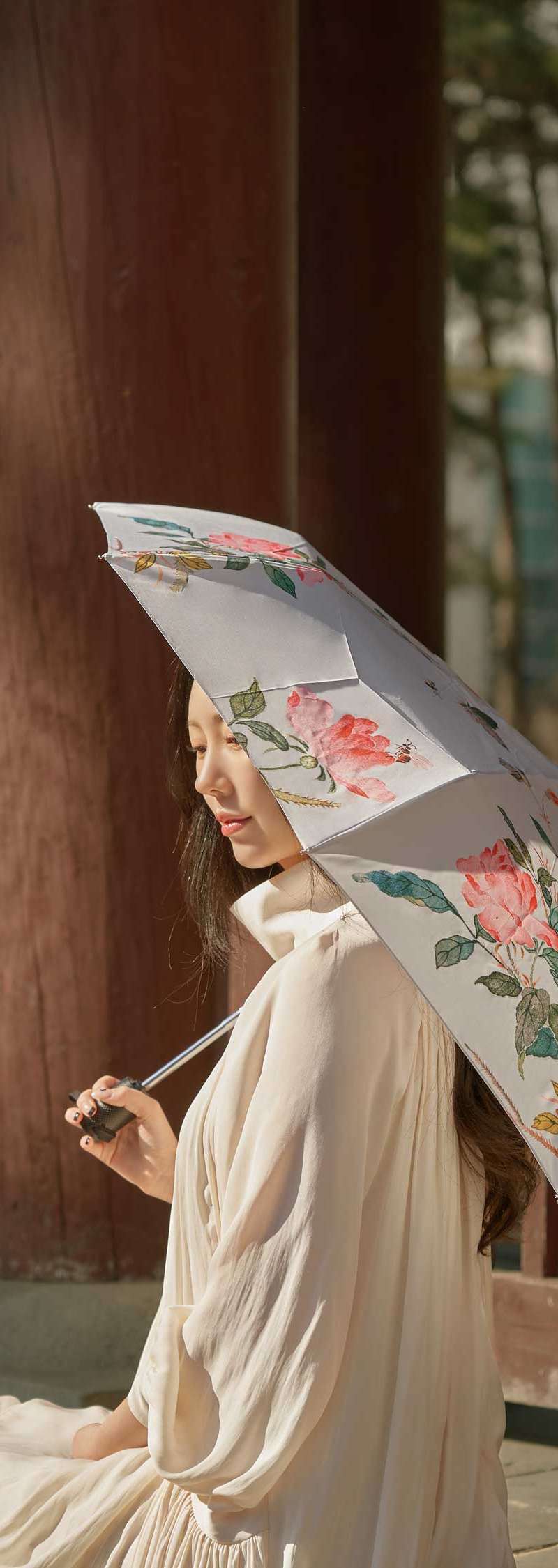 Baek Eun Bae Hwa Jeop Do 3-Fold Automatic Umbrella_Sky Blue