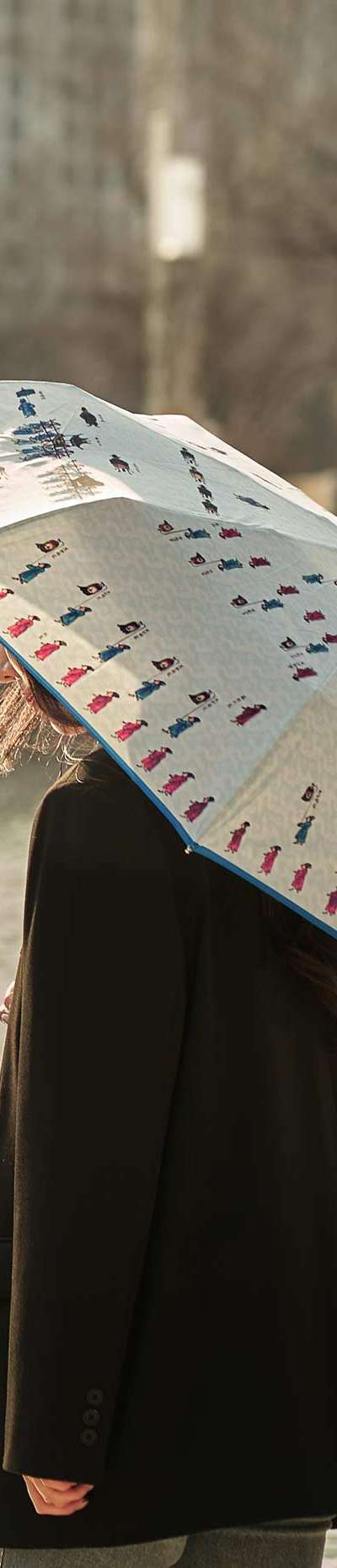 Munhui Royal Tomb Ritual Manual 3-Section Automatic Umbrella