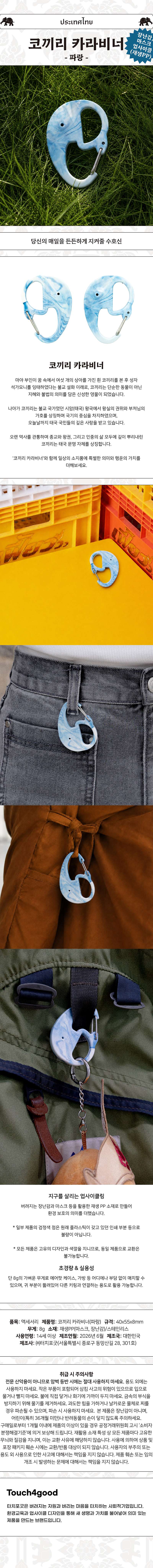 Elephant Carabiner (Blue) <Amazing Thailand: Thai Art Masterpieces Exhibition>