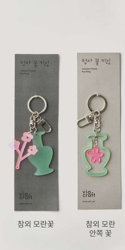 Celadon Flower Keyring