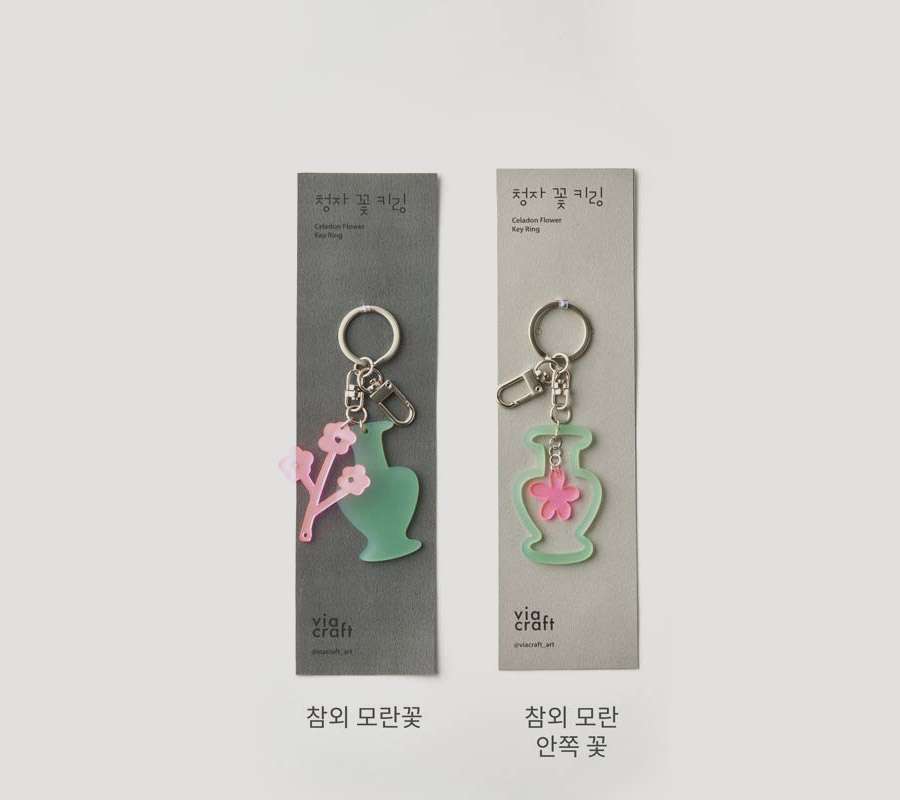 Celadon Flower Keyring