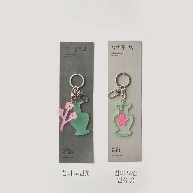 Celadon Flower Keyring