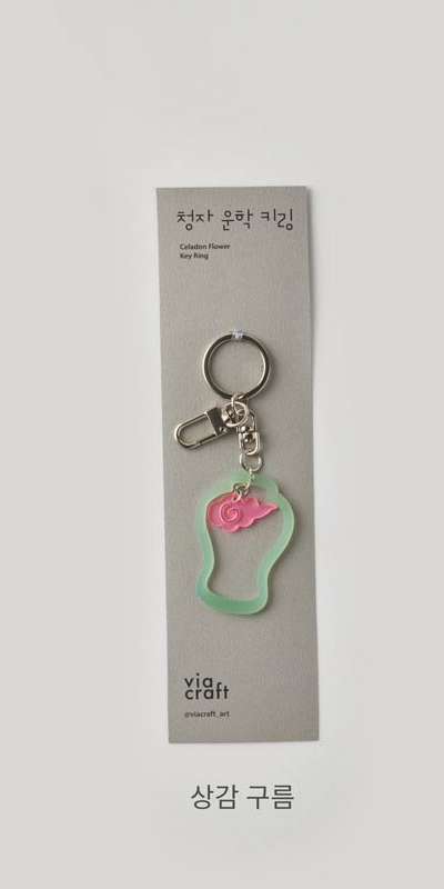 Celadon Flower Keyring (Inlay Cloud)