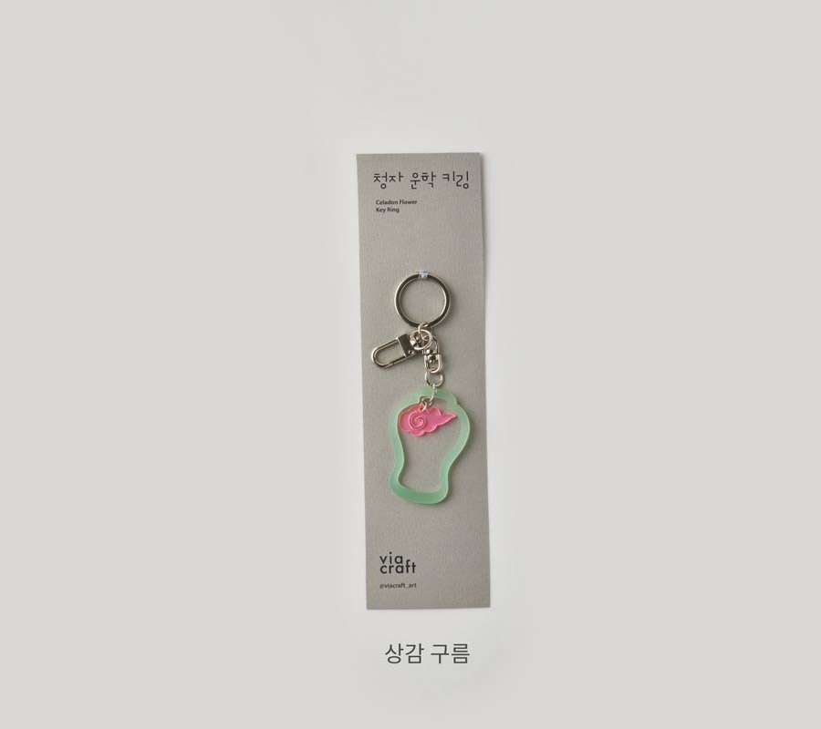 Celadon Flower Keyring (Inlay Cloud)