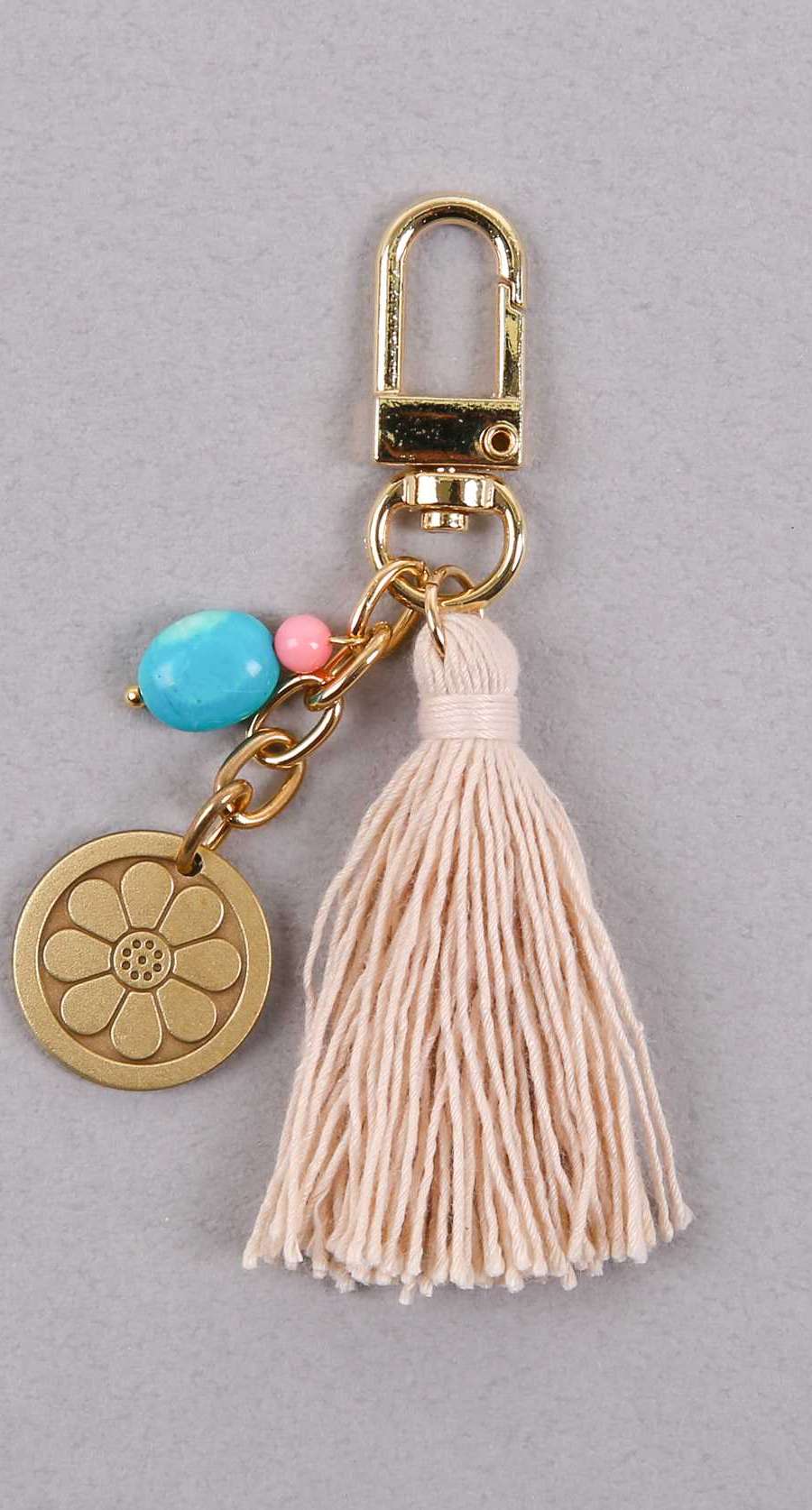 Lotus Pattern Keyring (Dusty Rose)