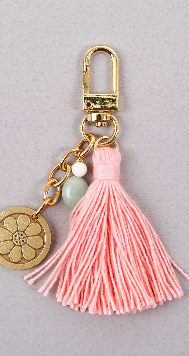 Lotus Pattern Keyring (Pink)