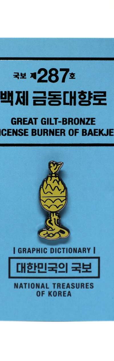 National Treasure Pin Badge (Baekje Gilt-Bronze Incense Burner)
