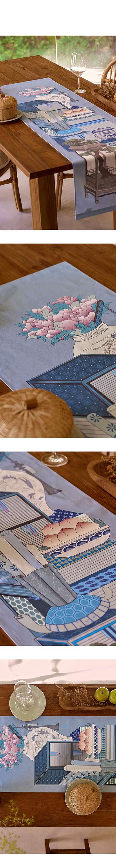Book Pattern Table Runner (Blue) <2025 Muses Competition Selected Work>