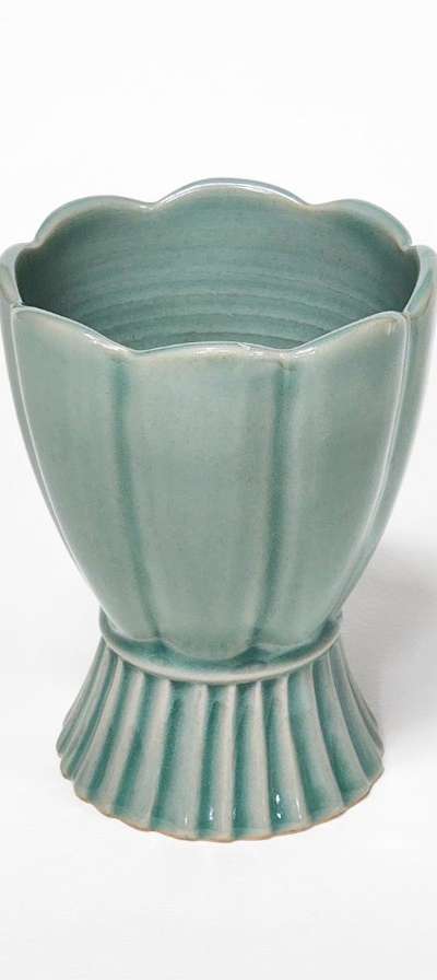 Melon-Bottle Ribbed Cup [Crafting a Blue World, Goryeo Zoomorphic Celadon] Exhibition