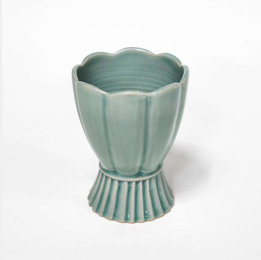 Melon-Bottle Ribbed Cup [Crafting a Blue World, Goryeo Zoomorphic Celadon] Exhibition