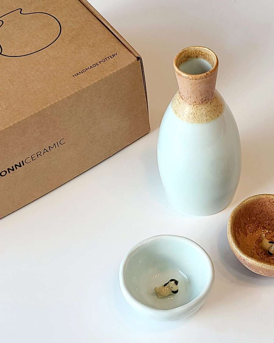 Horse Pottery Soju Bottle Set - National Gyeongju Museum Exclusive Product