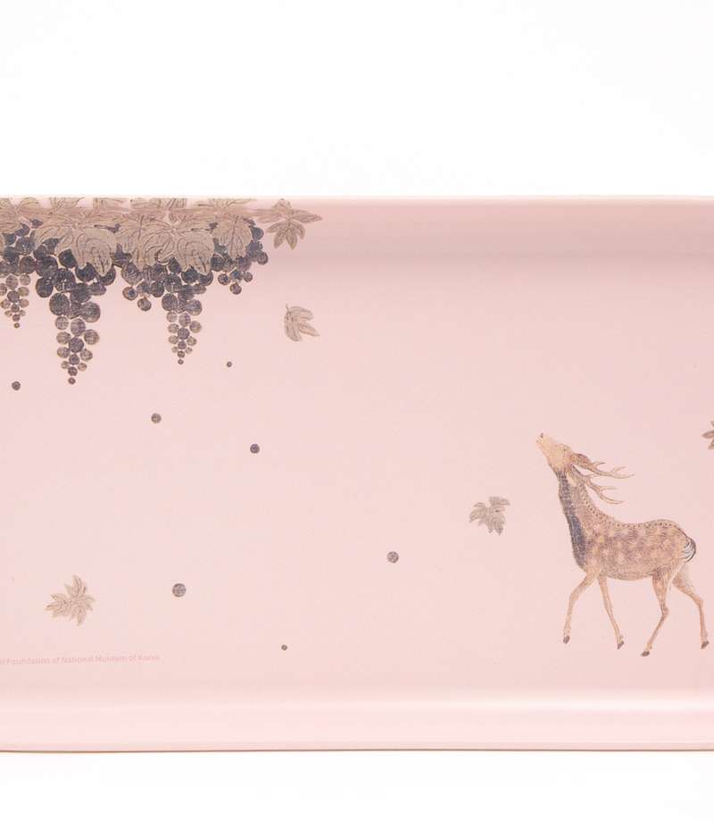 [Modern Calligraphy & Painting, Awakening Spring Dawn] Tray - Birds and Flowers (Pink)