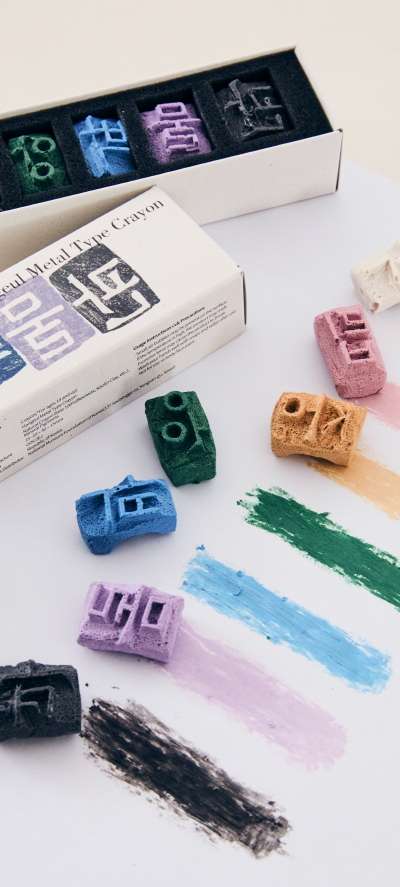 Hangul Metal Type Crayon Set - National Museum of Korea Yongsan 20th Anniversary Commemorative Product