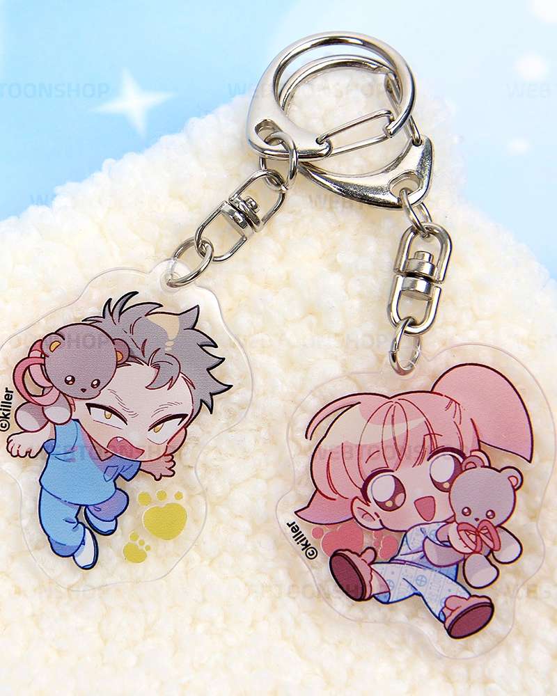 [Teddy Bear] Color Acrylic Keyring (Double-Sided) 2 Types / Webtoon Goods