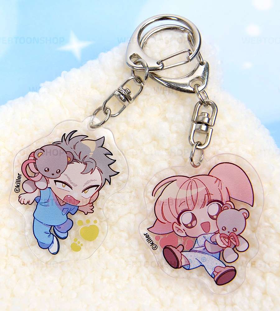 [Teddy Bear] Color Acrylic Keyring (Double-Sided) 2 Types / Webtoon Goods