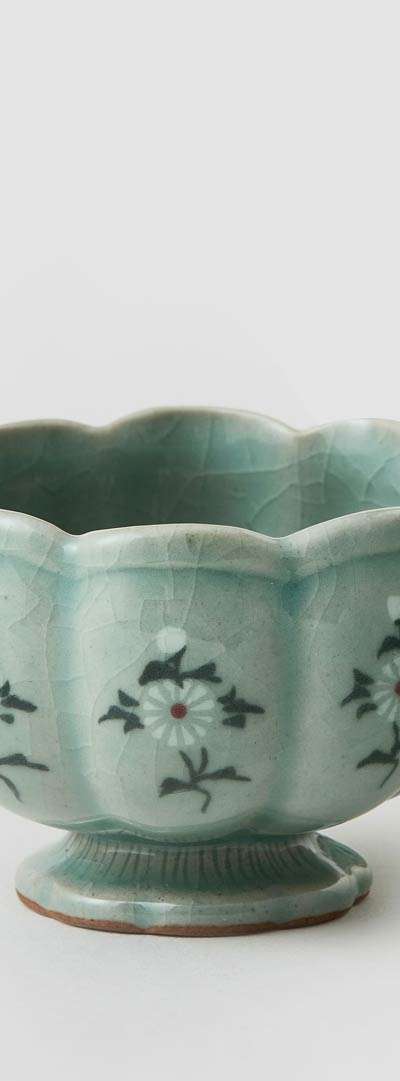 Celadon Inlay Chrysanthemum Cup - Korean Craft Design Culture Promotion Center Collaboration