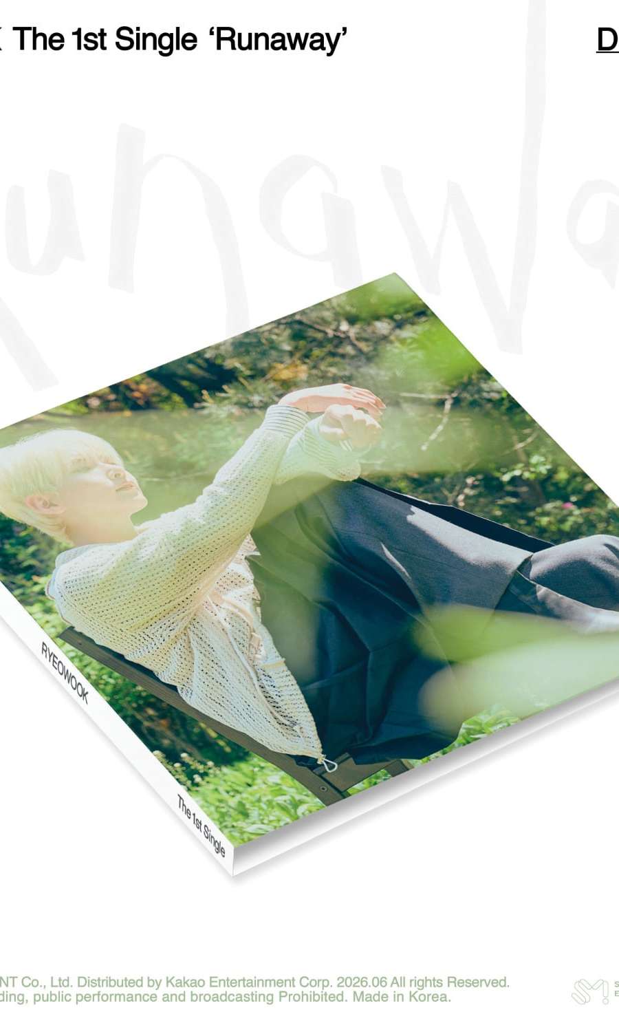 Ryeowook - Single Album 1 [Runaway] (DIGIPACK Ver.)