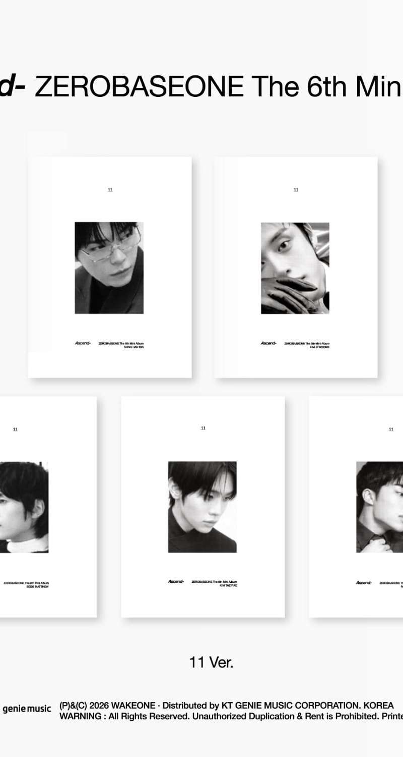 ZEROBASEONE - The 6th Mini Album [Ascend-] 11 Ver. (5-Piece Set)
