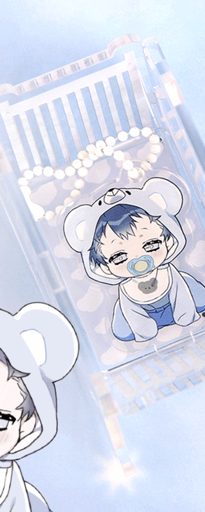 [波を探して] 波探 方鈴ちゃん ゆりかごロッキングベビーベッド アクリルスタンド+チャムセット 1種 / ウェブトゥーン グッズ