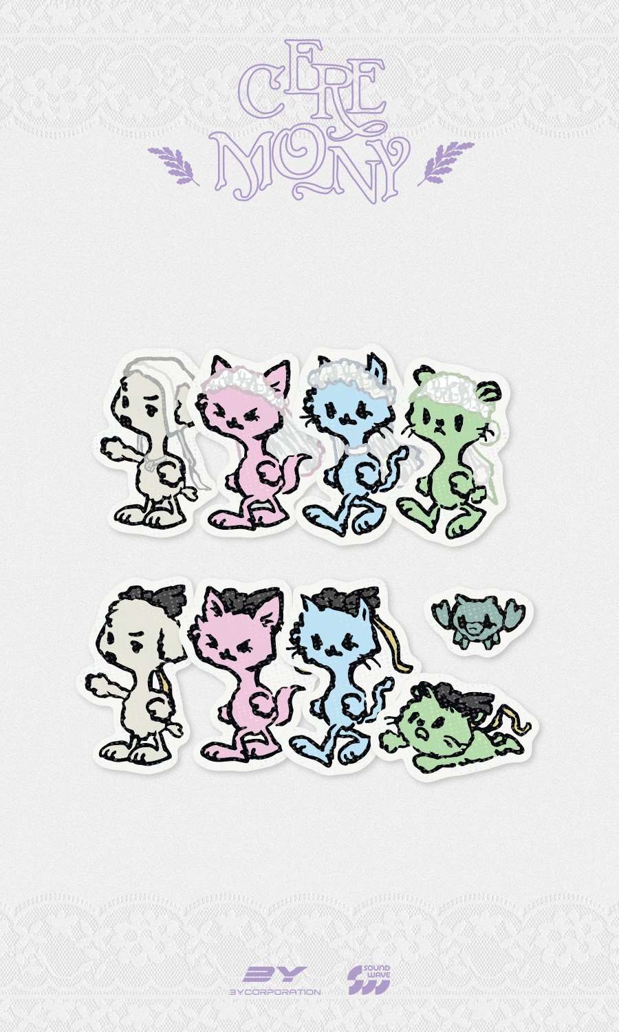 QWER - 4th Mini Album Pop-Up [Ceremony] MD 09. Removable Sticker Set