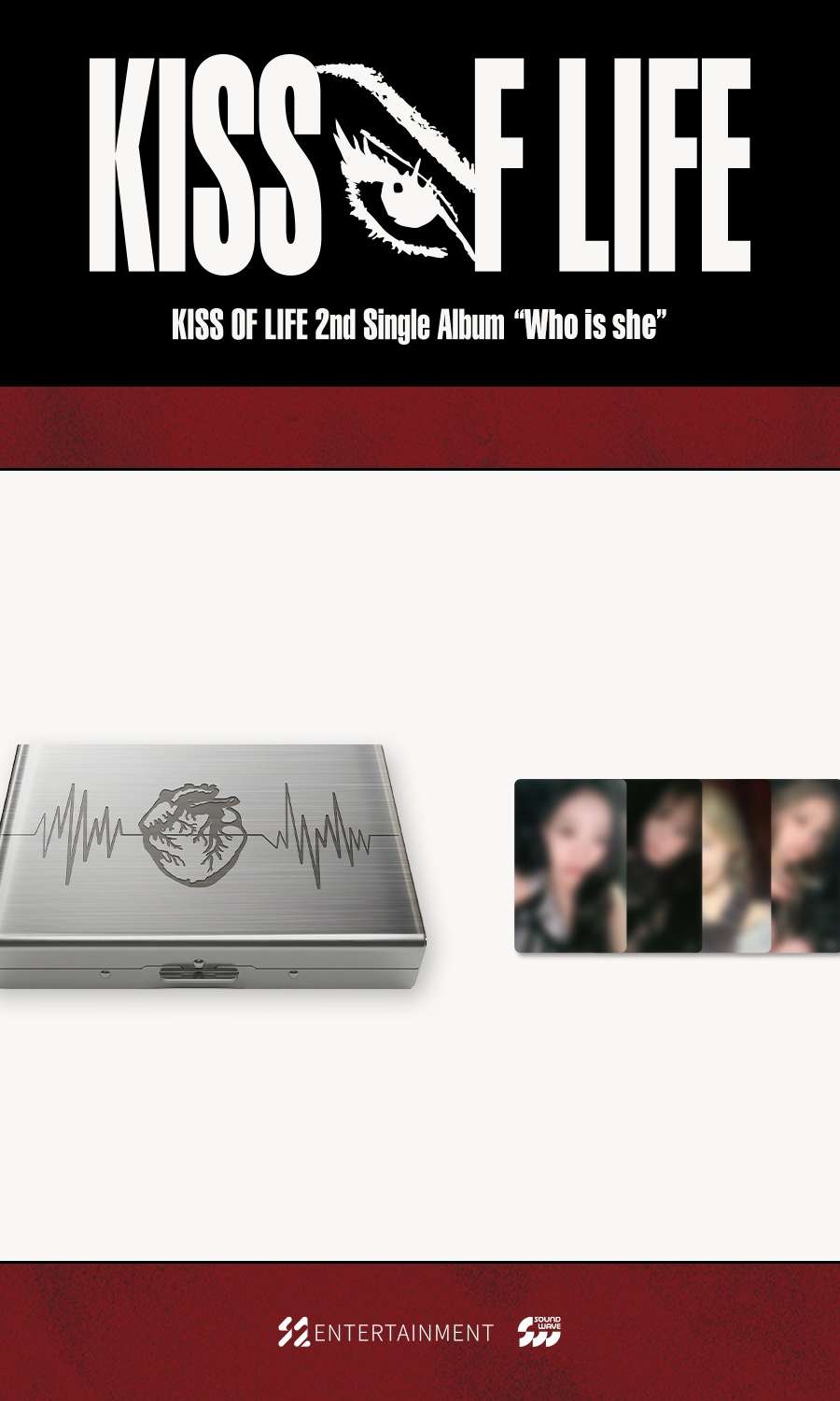 KISS OF LIFE 2nd Single Album [Who is she] POP-UP MD 03. Heart Tin Case