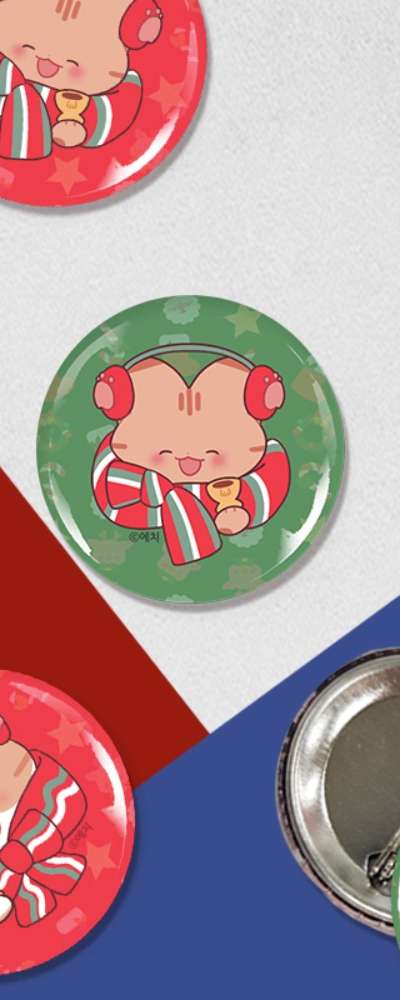 [Aong Aong] Webtoon Round Pin Button 32mm 4 Types (2 pieces per set)