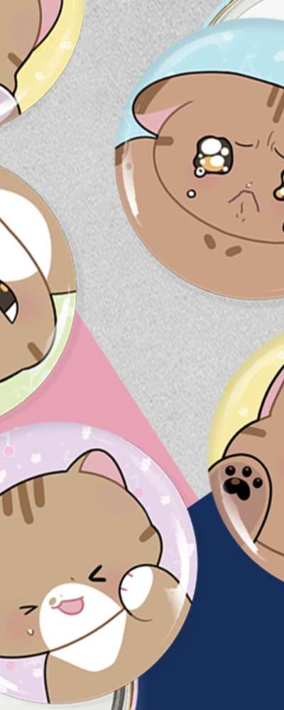 [Aong Aong] Cute-aong! Round Pin Mirror 4 Types 75mm