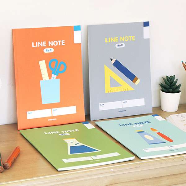 [Auxiliary Bag Included] 4-Book Set Elementary School Upper Grade Ruled Notebook (Blank 3-6, 24 Lines, 120g Paper)