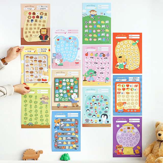 [SET][Indigo Children] My Dream Praise Sticker 12 Types Set (12 Sticker Boards + 12 Stickers)
