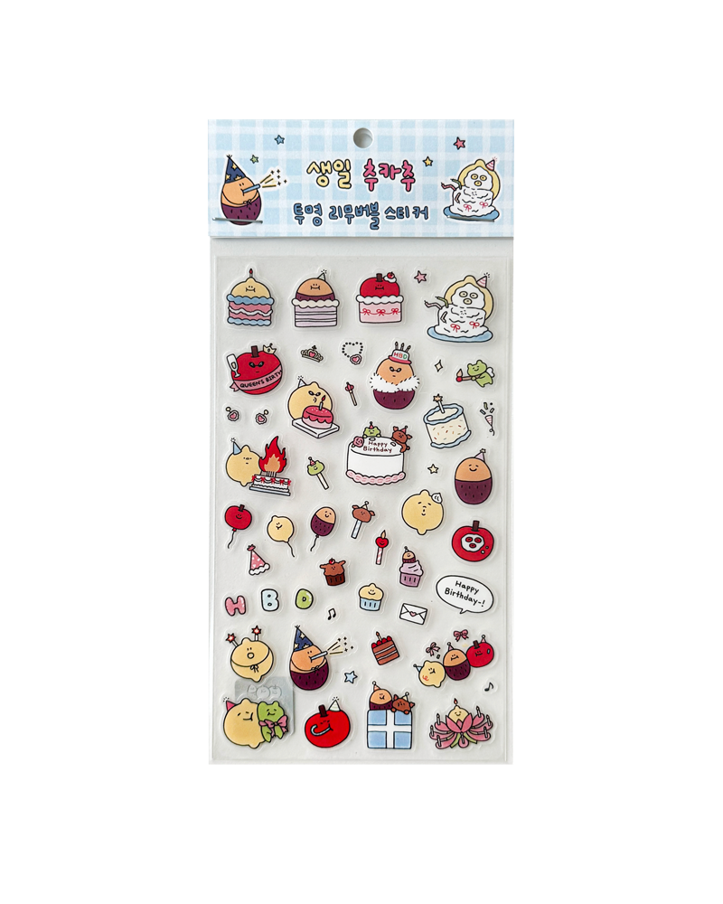 Birthday Cheers Transparent Removable Sticker