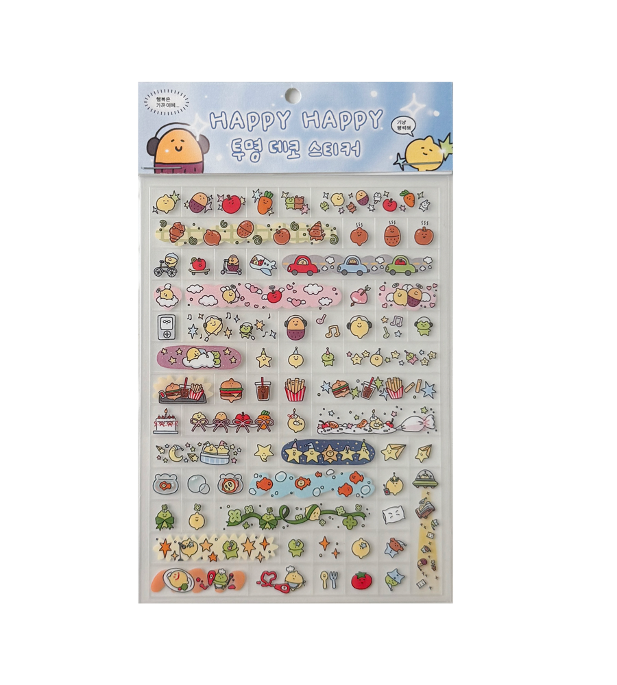 Happy Happy Transparent Deco Sticker