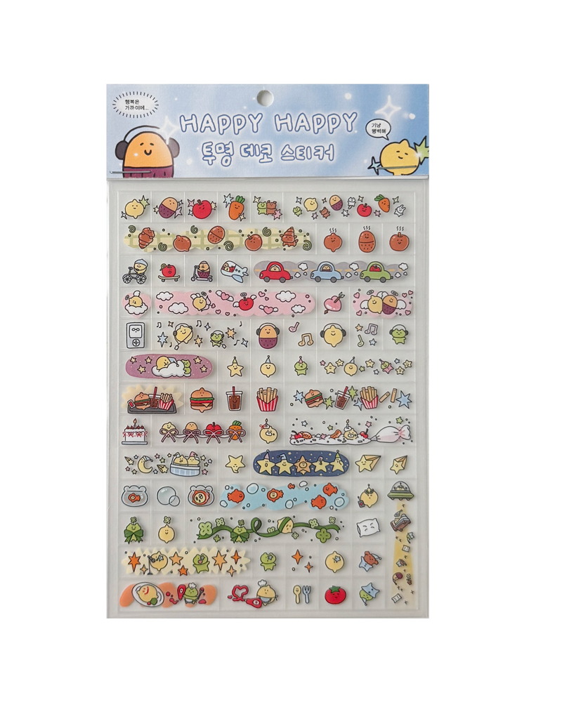 Happy Happy Transparent Deco Sticker