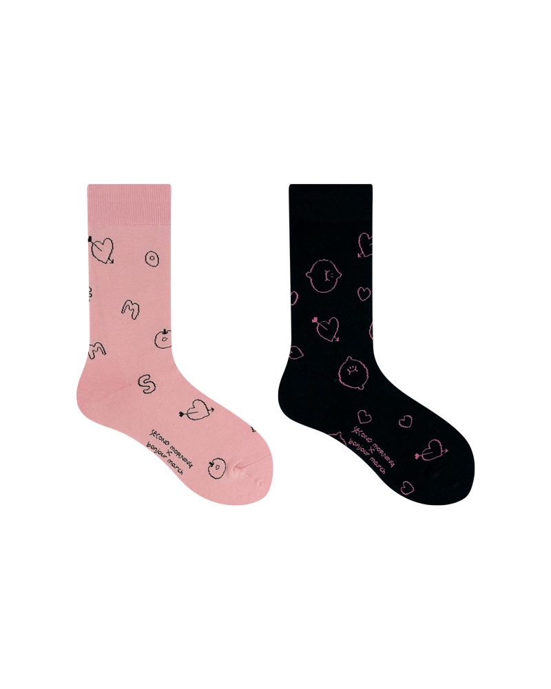 [ Second Morning X Bonjour Marche ] Heart Socks