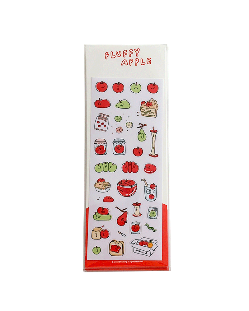 Fluffy Apple Removable Sticker