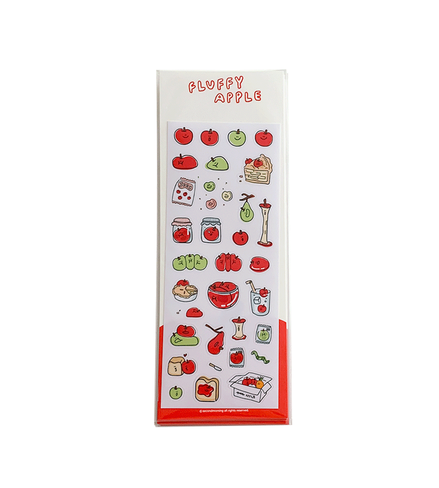Fluffy Apple Removable Sticker