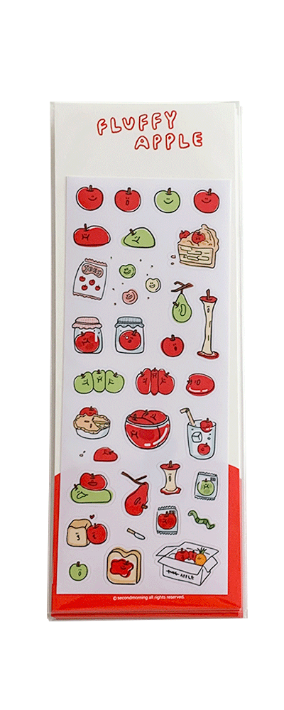 Fluffy Apple Removable Sticker
