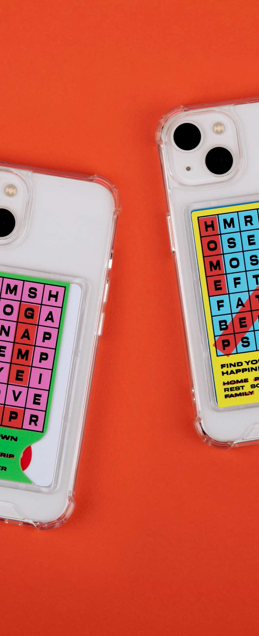 [Phone case] happiness puzzle card pocket