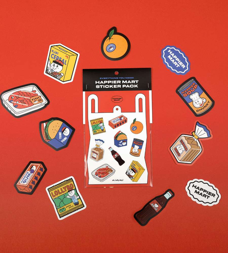 [Sticker] HAPPIER MART Sticker Pack_Food Series