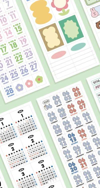 2026 Calendar Sticker Set