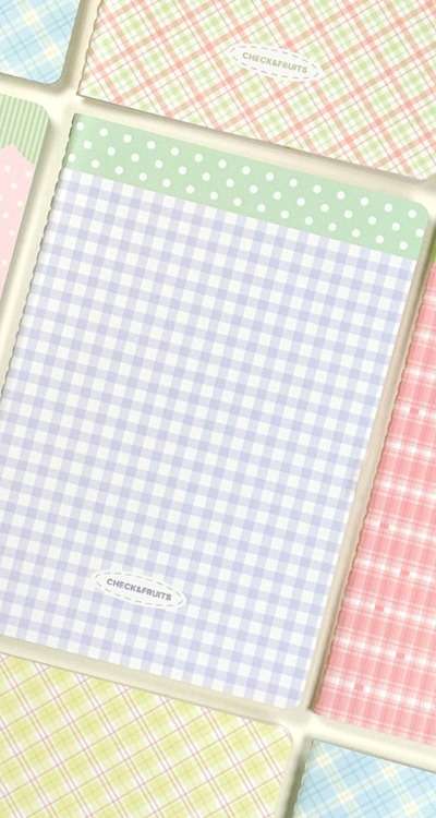 Check and Fruits Stitch Notebook A5