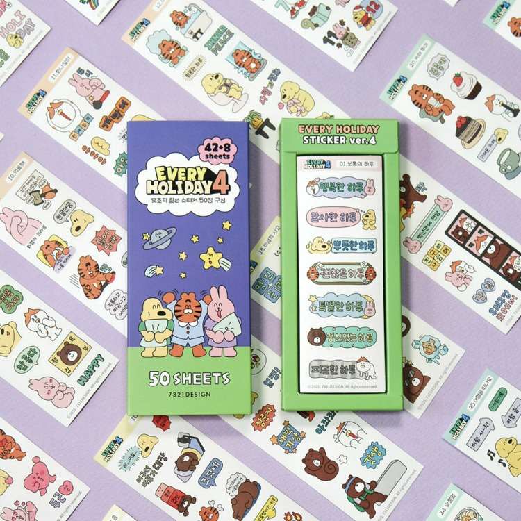 Every Holiday Sticker ver.4 50-Piece Set Cute Deco Pack