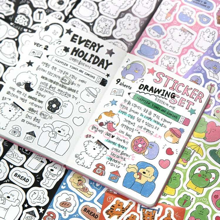 Every Holiday Drawing Sticker 9-Piece Set