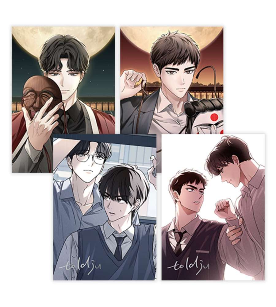 Honbul A5 Illustration Colored Paper Set (4 Types)