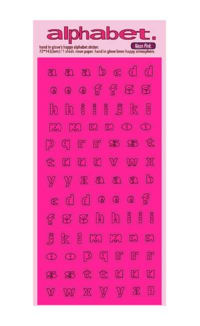 alphabet sticker(neon pink)