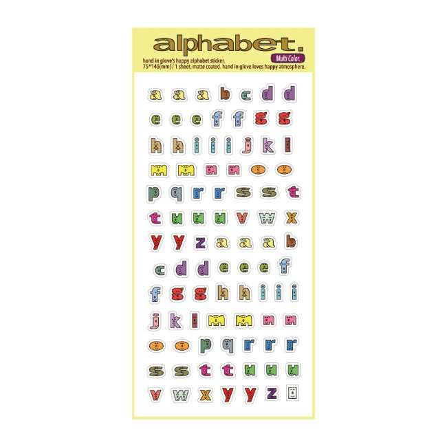 alphabet sticker (multi)