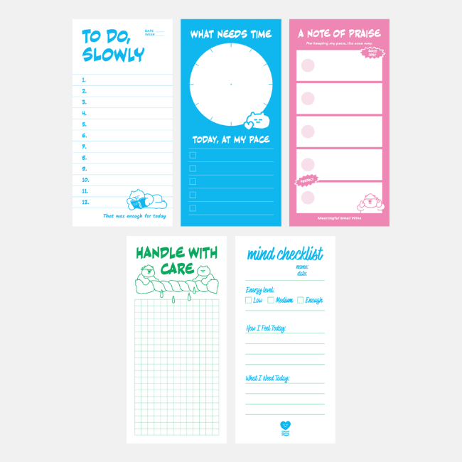 Ssosso Laundry Memo Pad 5-Type Set