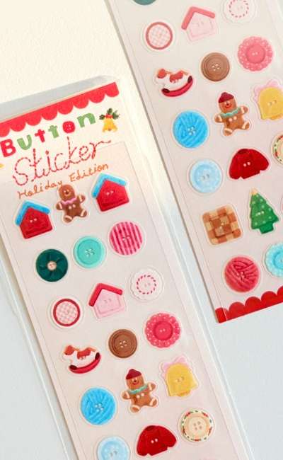 ボタン ステッカー Holiday edition