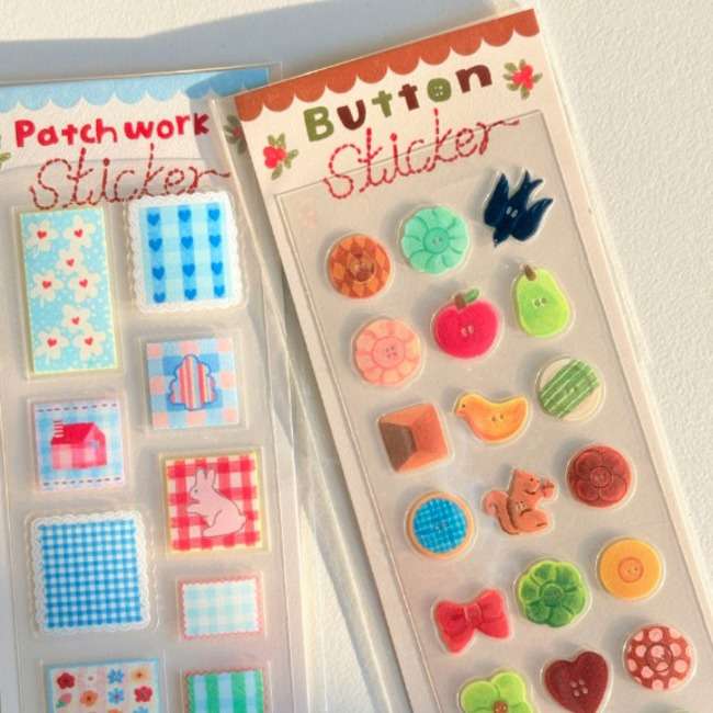 Button & Patchwork Sticker 2