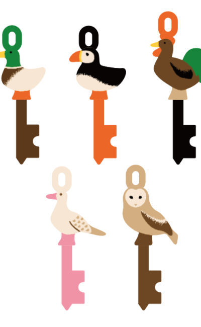 野鳥キーチェーン2種